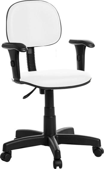 Imagem de Cadeira De Escritório Secretaria Com Braço Rce Cor Branco