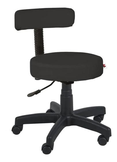 Cadeira de Escritorio Shop Cadeiras Mocho Giratória preta com estofado de couro Menor preço em Cadeira de Escritorio Shop Cadeiras Mocho Giratória preta com estofado de couro