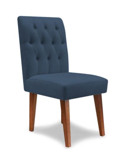 Imagem de Cadeira De Jantar Decorativa Gabi Suede Azul Marinho