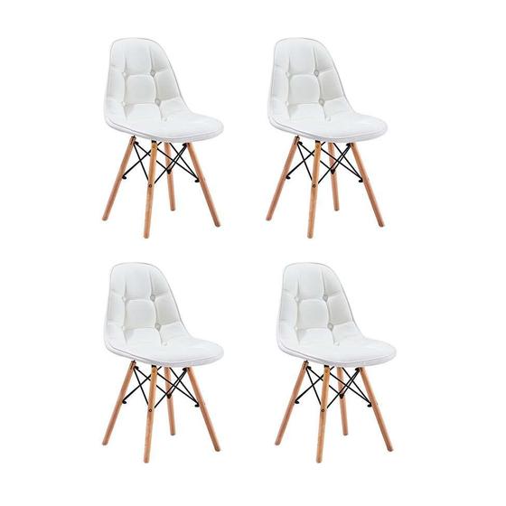 Imagem de Cadeira de Jantar Eames Eiffel Estofado Botonê PU, 4 unidades