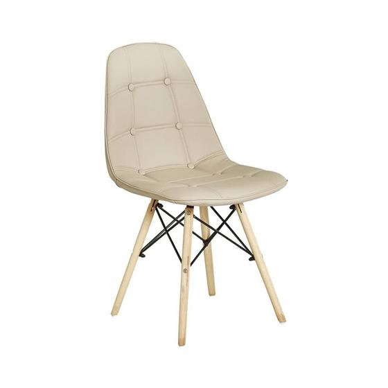 Imagem de Cadeira De Jantar Eiffel Botone Pu Nude Rivatti Kit 6 Unid