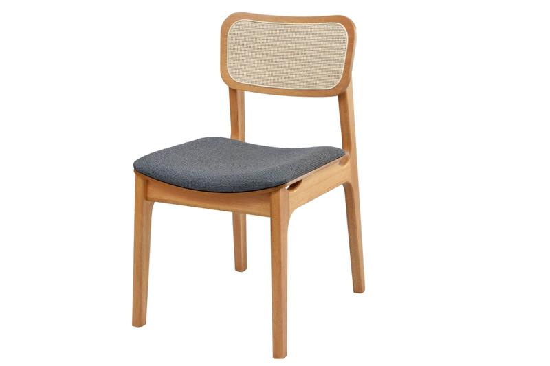 Imagem de Cadeira de Jantar Livia Madeira Amêndoa com Encosto Ergonomico em Palhinha