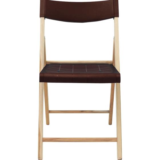 Imagem de Cadeira de madeira dobrável tramontina potenza em madeira teca com acabamento natural assento e enco