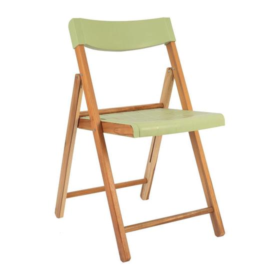 Imagem de Cadeira De Madeira Teca Dobrável Verona Envernizado Assento E Encosto Em Polipropileno Tramontina