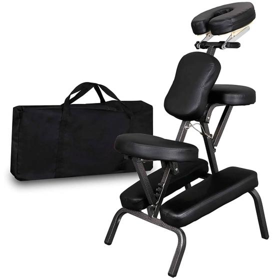 Cadeira de Massagem Shiatsu Portátil Dobrável Kurah - Preto - Cadeira ...