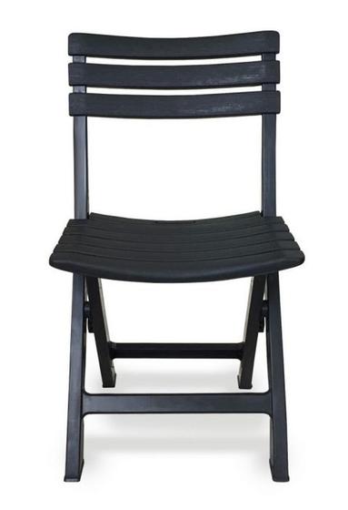 Imagem de Cadeira De Plástico Dobrável Lanchonete Preta 110kg Arqplast C/ NF