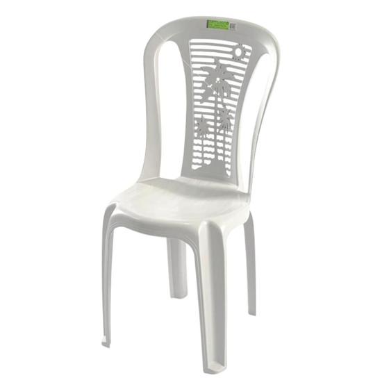 Imagem de Cadeira de Plástico Marina Coqueirinho Topplast Sem Braço Bistrô Para Jardim, Eventos e Buffet Capacidade Até 120KG