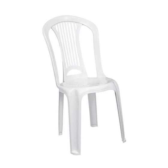 Imagem de Cadeira De Plástico Tramontina Bistrô Branca Até 154kg
