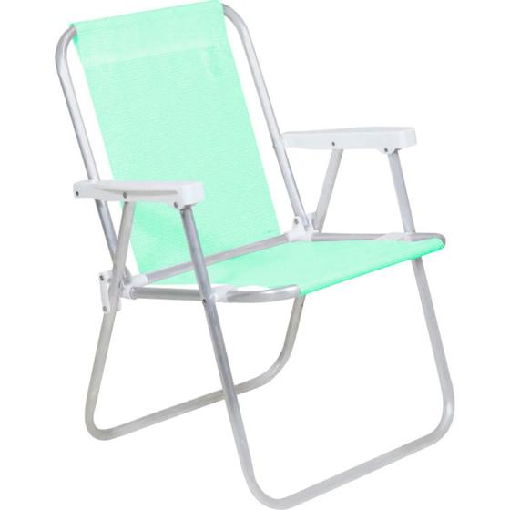 Imagem de Cadeira de Praia Alta 100kg Lazy Alumínio Apoio de Braço Mormaii