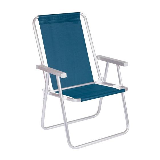 Imagem de Cadeira de Praia Alta Alumínio Conforto 120 kg Mor