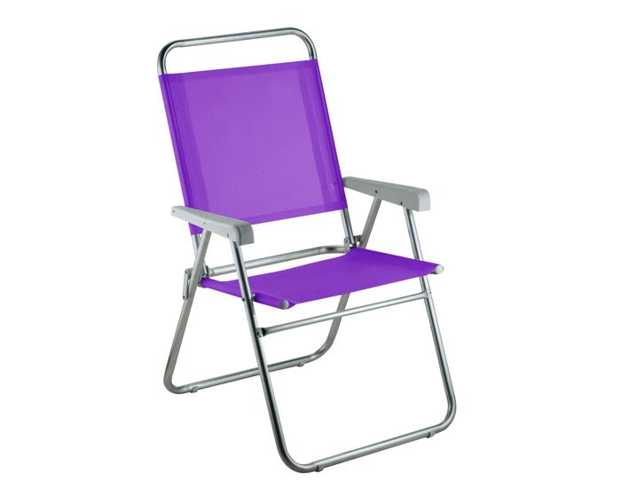 Cadeira de praia aluminio sun plus lilás Menor preço em Cadeira de praia aluminio sun plus lilás