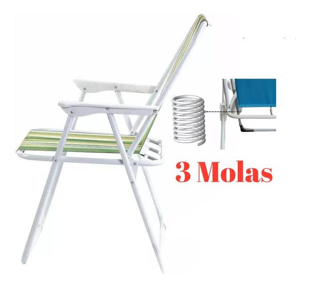 Cadeira De Praia Dobravel 3 Molas Conforto Piscina Reforçada Menor preço em Cadeira De Praia Dobravel 3 Molas Conforto Piscina Reforçada