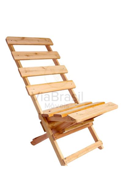 Imagem de Cadeira de praia dobravel de madeira maciça Via Brasil