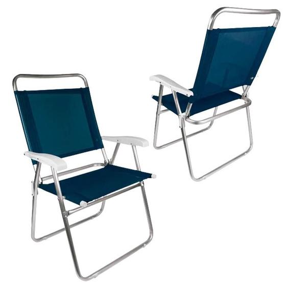 Imagem de Cadeira de Praia e Piscina Master Plus 120 Kgs Alta em Alumínio Kit Com 2 Peças MOR
