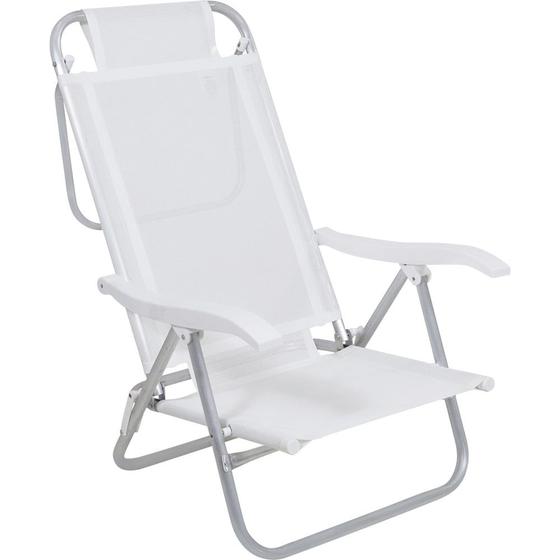 Imagem de Cadeira de Praia Reclinável Sunny em Alumínio Branca Bel