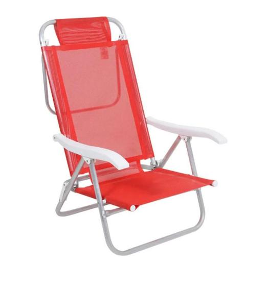 Imagem de Cadeira de Praia Reclinável Sunny em Alumínio Vermelha Bel