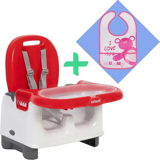 Imagem de Cadeira de Refeiçao Infantil Bebê Mila + Babador Infantil