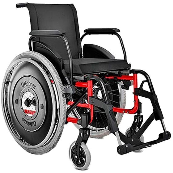Cadeira de Rodas AVD Alumínio Ortobras Vermelha 44cm Menor preço em Cadeira de Rodas AVD Alumínio Ortobras Vermelha 44cm