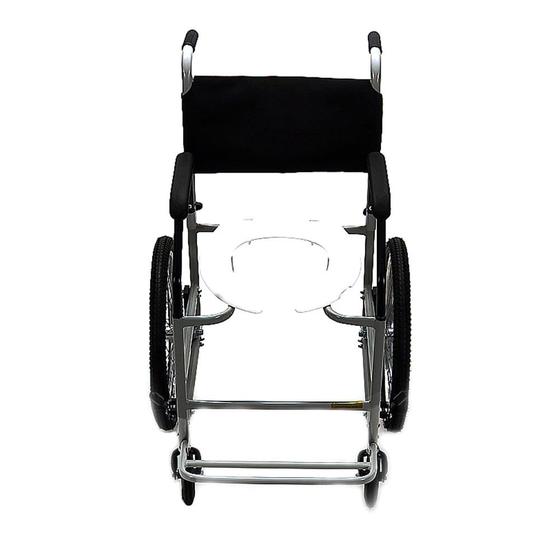 Imagem de Cadeira de Rodas CDS Banho Modelo 205 Banho e Sanitário Adulto, com Assento Removível, Freios Bilaterais, Pneus Maciços, Apoio para Braços Removível e