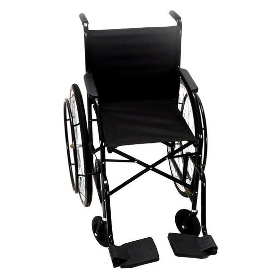 Imagem de Cadeira de Rodas CDS Dobrável Modelo 102 Adulto com Braços Fixos, Pedais Fixos, Dobrável, Freios Bilaterais, Pneus Infláveis