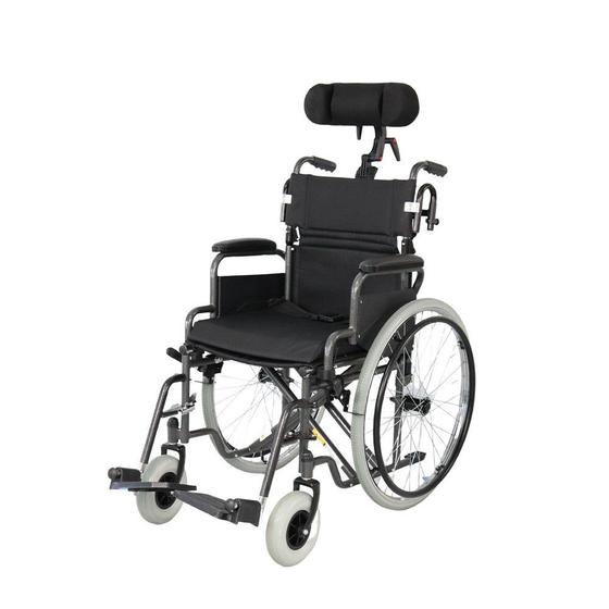 Imagem de Cadeira de Rodas em Aço Dobrável D400 com Apoio de Cabeça Dellamed - T40