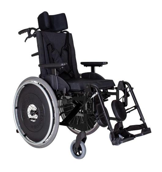 Imagem de Cadeira de Rodas Reclinável Alumínio Ortomobil MA3R Dobrável X com Apoio de Cabeça