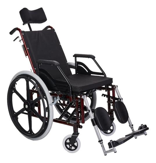 Imagem de Cadeira De Rodas Reclinável Confort Tetra 44cm Vinho - Prolife