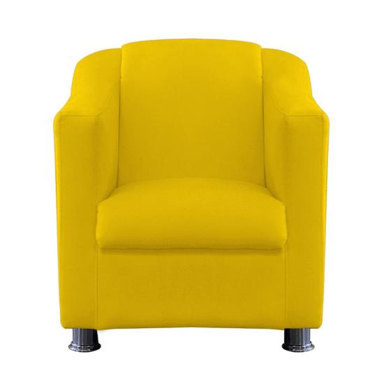 Imagem de Cadeira Decorativa Bia Luxo Pés Coral Suede Canario - Kimi Design