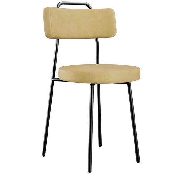 Imagem de Cadeira Decorativa Estofada Para Sala De Jantar Barcelona L02 material sintético Casco Fendi - Lyam Decor