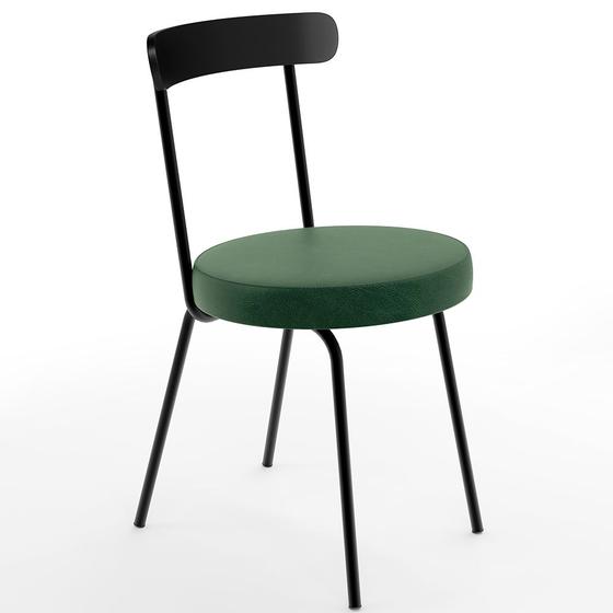 Imagem de Cadeira Decorativa Estofada Para Sala De Jantar Haia F01 Sintético Verde Musgo - Lyam Decor