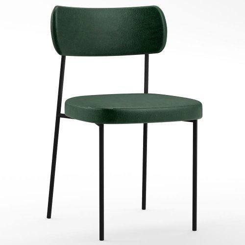 Cadeira Decorativa Estofada Sala de Jantar Mila Laminado Verde Musgo - FdECOR Menor preço em Cadeira Decorativa Estofada Sala de Jantar Mila Laminado Verde Musgo - FdECOR