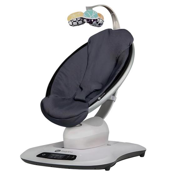 Imagem de Cadeira Descanso Do Bebê Até 9Kg Reclinável e Musical Com 5 Movimentos Mamaroo Dark Grey Moms