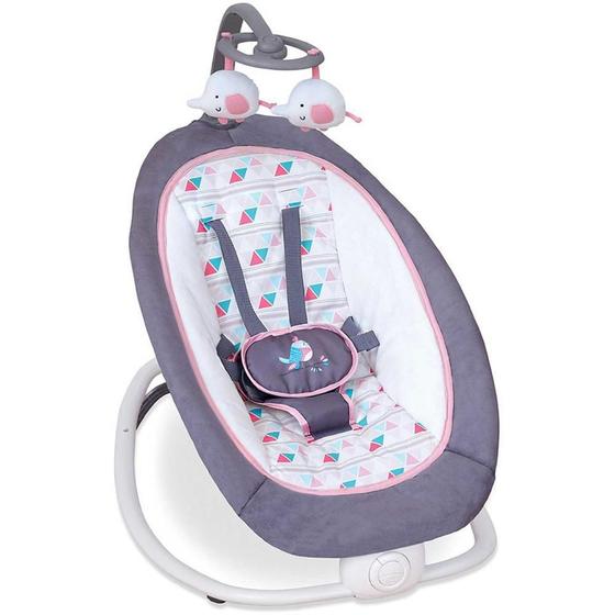 Cadeira Descanso Musical Vibratória 9Kg Mastela Cinza Pink Menor preço em Cadeira Descanso Musical Vibratória 9Kg Mastela Cinza Pink