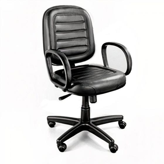 Imagem de Cadeira DIRETOR Costurada Giratória  Braço Corsa material sintético Preto  MARTIFLEX  30210