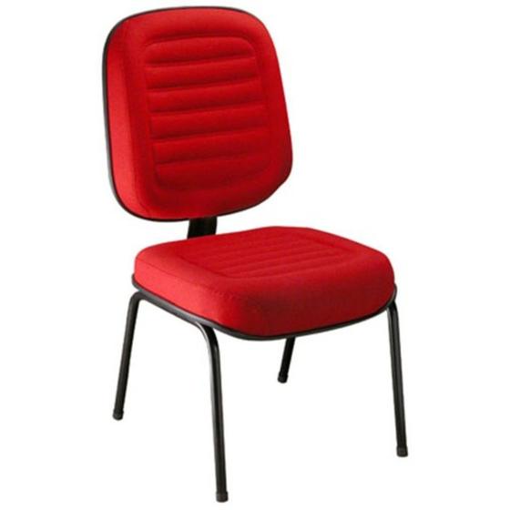 Imagem de Cadeira Diretor sem Braços Linha Blenda Base Fixa Palito Vermelho