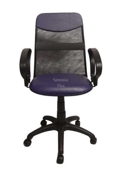Imagem de Cadeira  diretor tela giratória com faixa - mecanismo relax -  braço fixo corano roxo