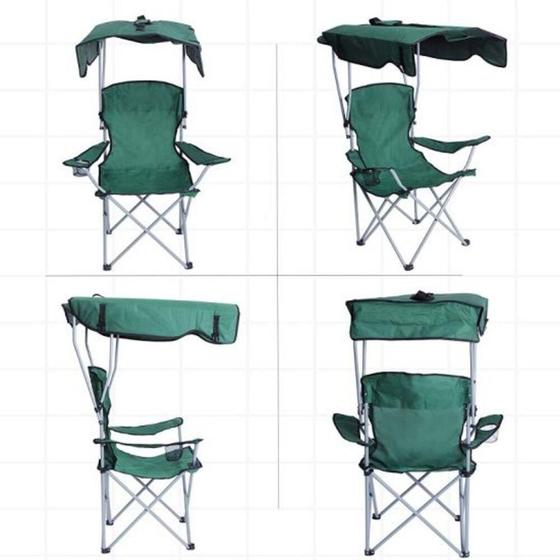 Cadeira dobravel com guarda sol para praia pesca camping com suporte para copo e bolsa Menor preço em Cadeira dobravel com guarda sol para praia pesca camping com suporte para copo e bolsa