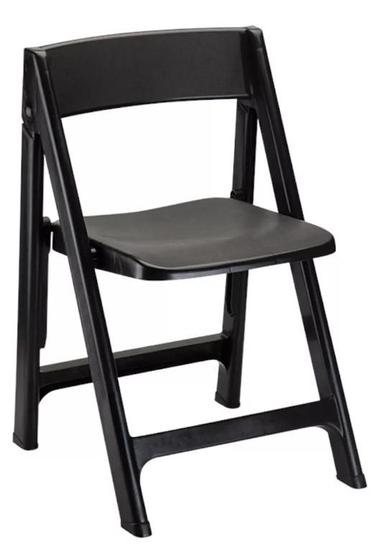 Imagem de Cadeira dobrável de plástico preta (para escritório, area interna e externa) - 1015
