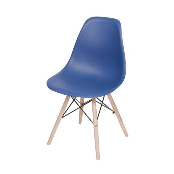 Imagem de Cadeira Eames DSW Base Madeira - Azul Marinho