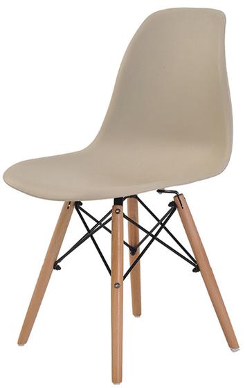 Cadeira Eames Eiffel Polipropileno Nude Base Madeira - 31627 Menor preço em Cadeira Eames Eiffel Polipropileno Nude Base Madeira - 31627