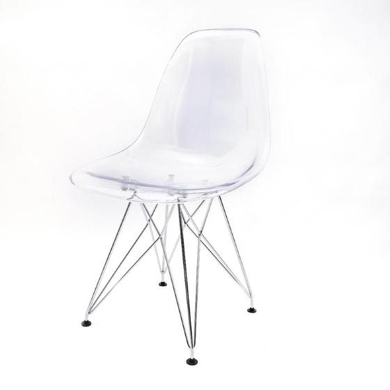 Imagem de Cadeira Eames Policarbonato Transparente Eiffel Cromada