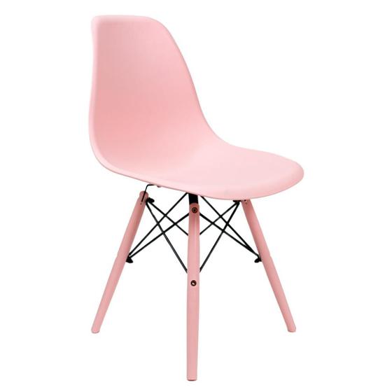 Cadeira Eames Rosa Empório Tiffany Base Em Polipropileno Menor preço em Cadeira Eames Rosa Empório Tiffany Base Em Polipropileno