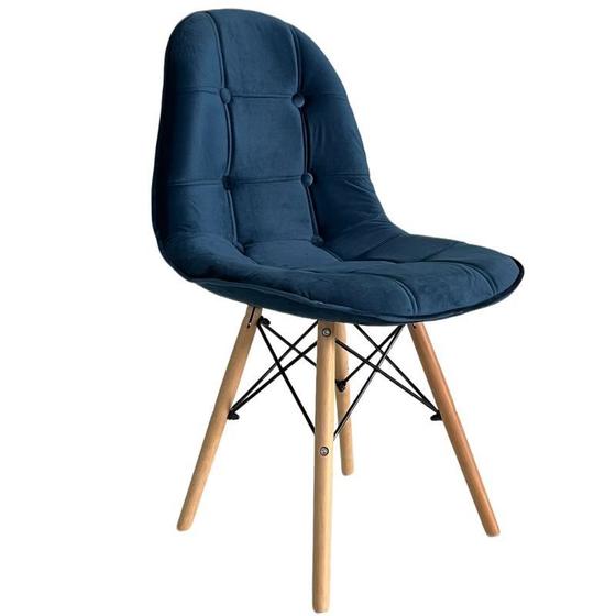 Imagem de Cadeira Eiffel Estilo Botonê Aveludada Azul