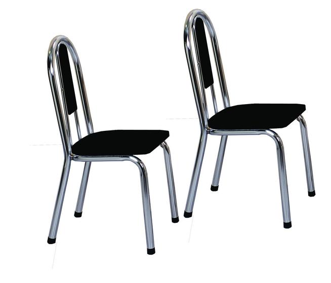 Imagem de Cadeira em aço Veneza 02 peças assento preto