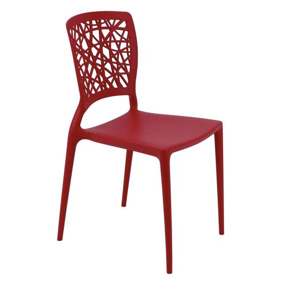 Imagem de Cadeira em polipropileno e fibra de vidro vermelho - Joana - Tramontina
