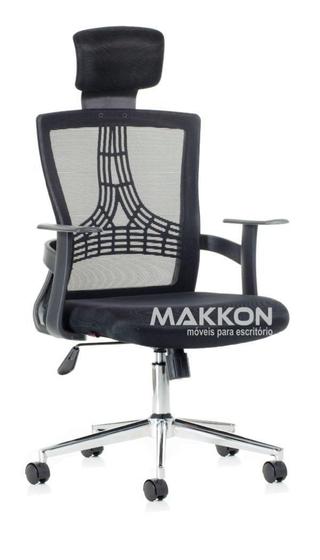 Imagem de Cadeira Escritório Diretor Preta Mk-4008 - Makkon