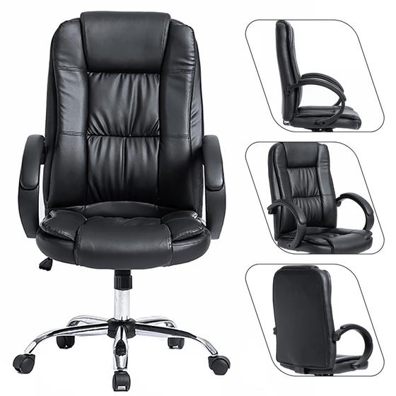 Cadeira Escritório Giratória Office Presidente Preta Estilo e Conforto para Seu Ambiente de Trabalho Menor preço em Cadeira Escritório Giratória Office Presidente Preta Estilo e Conforto para Seu Ambiente de Trabalho