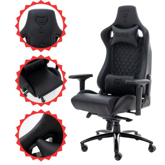 Imagem de Cadeira Escritório Modelo Gamer de Alto Conforto Até 180kg AJUSTE DE ALTURA com BASE DE METAL