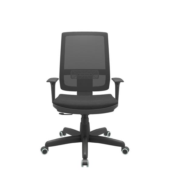 Cadeira Escritório Presidente Brizza NR17 com Mecanismo Relax Assento Poliéster Plaxmetal Preta Menor preço em Cadeira Escritório Presidente Brizza NR17 com Mecanismo Relax Assento Poliéster Plaxmetal Preta