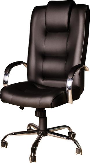 Imagem de Cadeira Escritório Presidente Classic Preta Cromada Relax